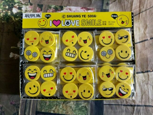 Set 4 cục gôm I❤ smile