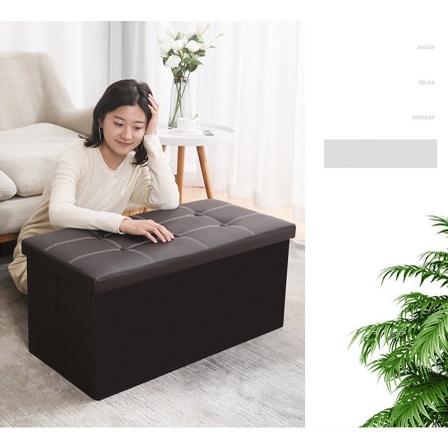 BẢN NÂNG CẤP Đôn ghế ngồi bọc da đa năng kiêm hộp đựng đồ hot nhất năm