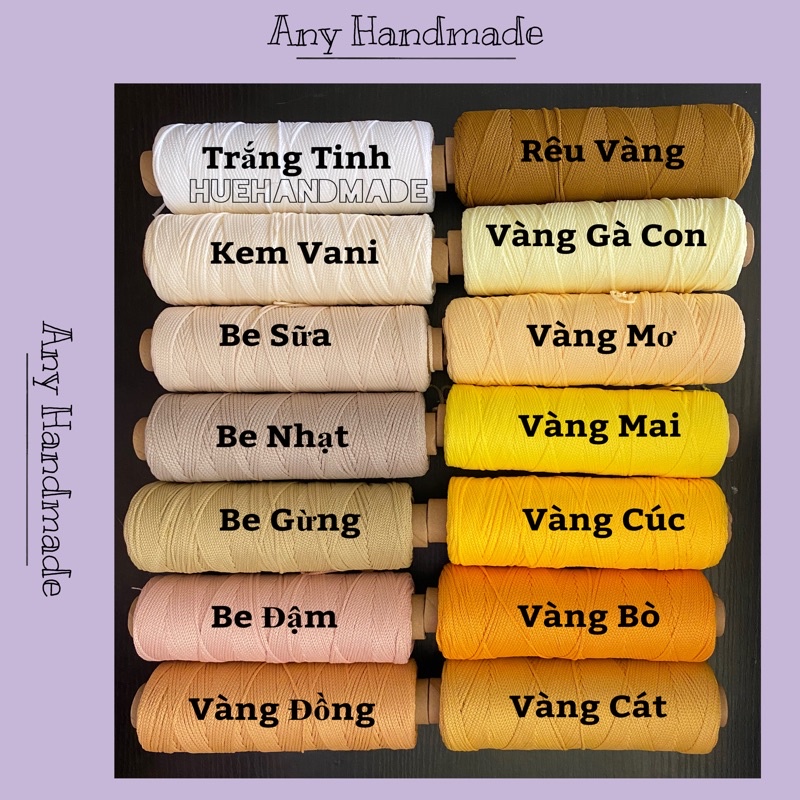 Sợi Dệt Cotton 2mm - Bảng 1- Dệt Craft Yarn VN