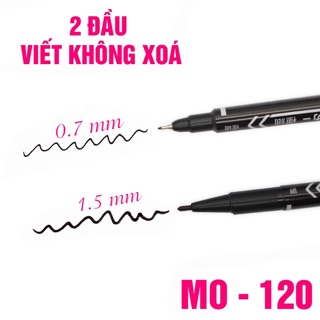 Combo 100 bút dạ kính 2 đầu không bay mực