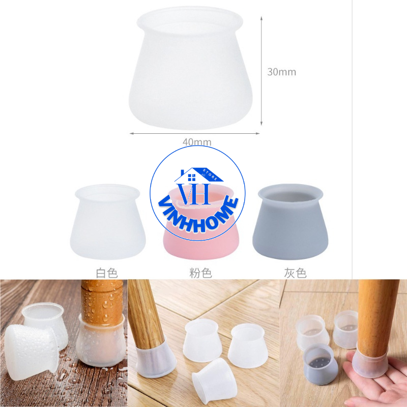 Set 10 bọc chân ghê bàn tủ bằng silicon chống trầy xước nền nhà, giảm thiểu tiếng ồn, chống trơn trượt