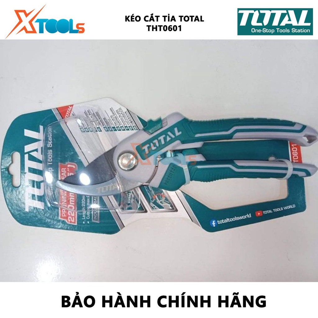 Kéo cắt tỉa cành cây TOTAL THT0601 | Kéo cắt tỉa cây Kích thước: 8,5&quot; (220mm) Tay cầm PP coverd dùng để cắt tỉa cây, tạo