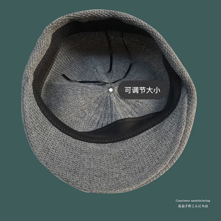 Mũ beret Dệt Kim Dáng Rộng In Chữ Tiếng Anh Phong Cách retro Nhật Bản Tươi Mới Thời Trang Thu Đông Cho Nam Và Nữ