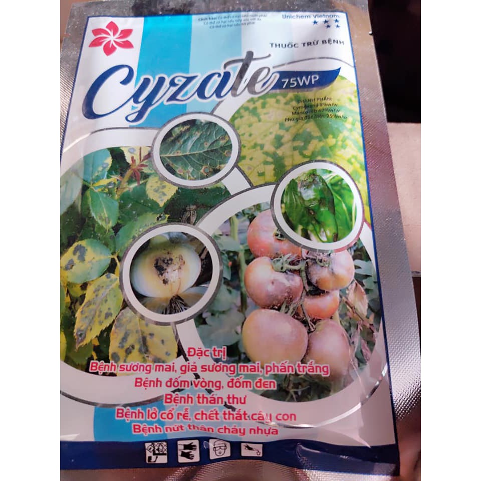 Thuốc trừ bệnh cây trồng Cyzate 75wp_trị sương mai, phấn trắng, đốm vòng, đốm đen, thán thư