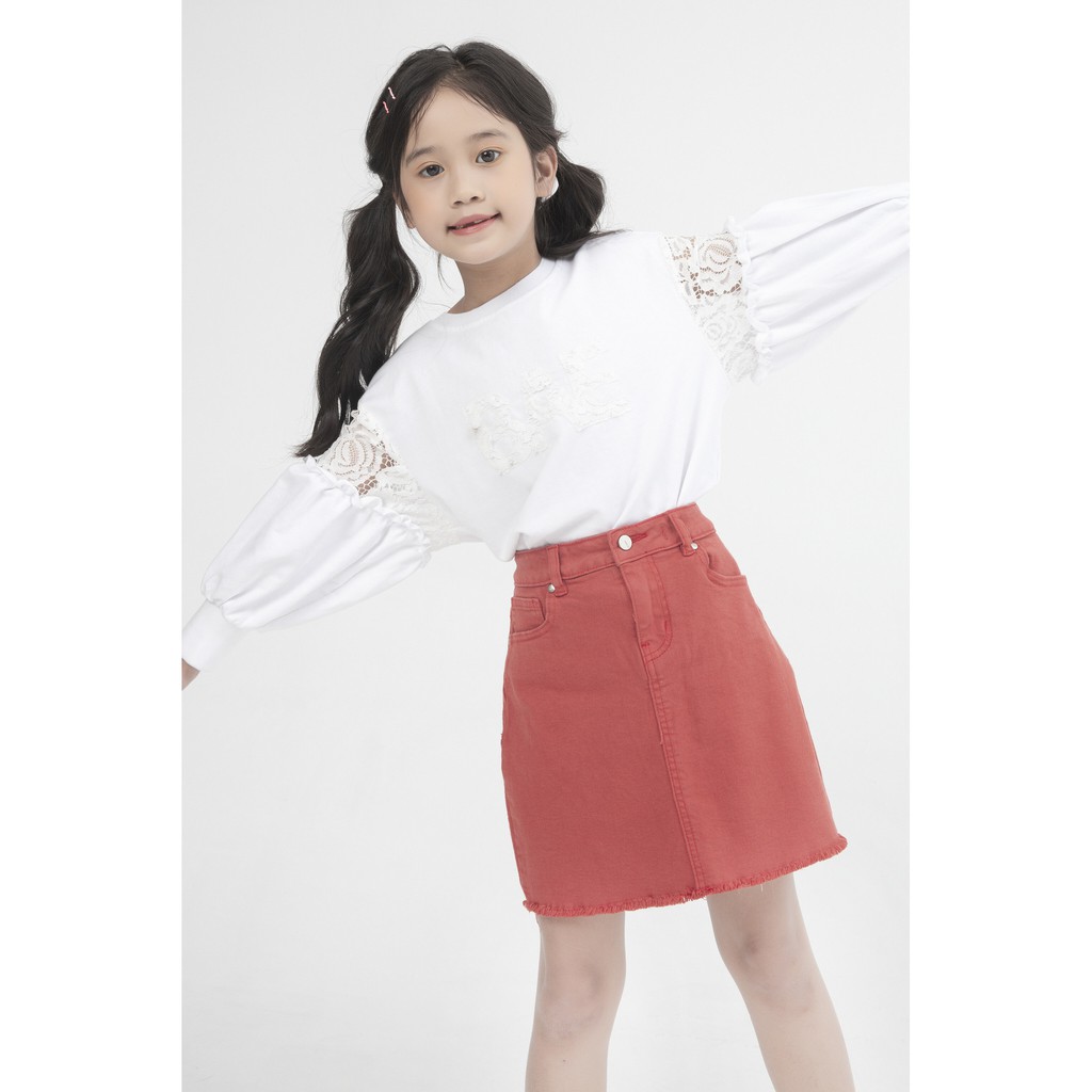 Chân váy bò chữ A bé gái IVY moda MS 32G0284