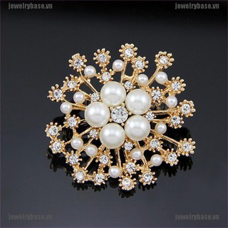 Ghim Cài Áo Hình Bông Hoa Đính Ngọc Trai Nhân Tạo Thời Trang