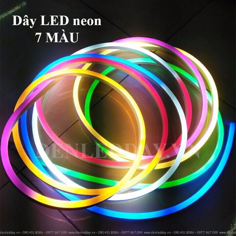 Dây LED Neon Flex V1, 220V, Đơn màu Trắng, Vàng, Đỏ, Xanh dương, Xanh lá, Tím hồng giá bán cho 1 mét ,cần mua nguồn