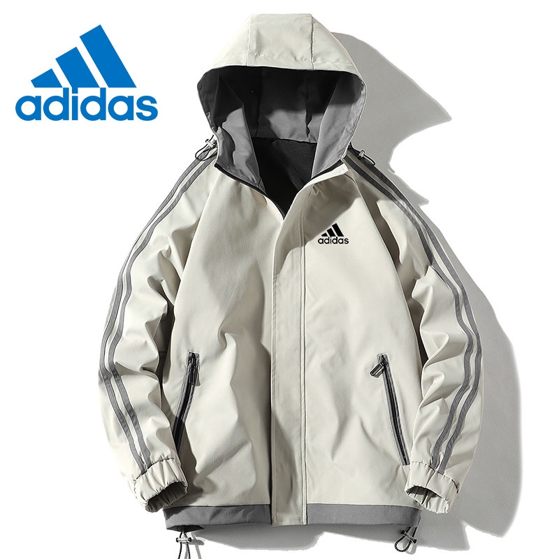 Adidas Áo Khoác Thể Thao Dáng Rộng Có Mũ Trùm Thoáng Khí Chống Thấm Nước Thời Trang 2022 Cho Nam