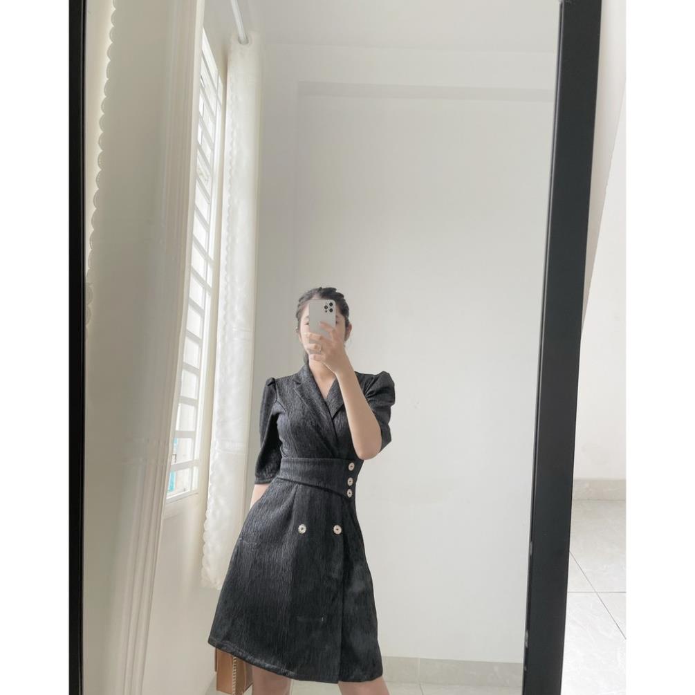 Đầm vest gấm công sở