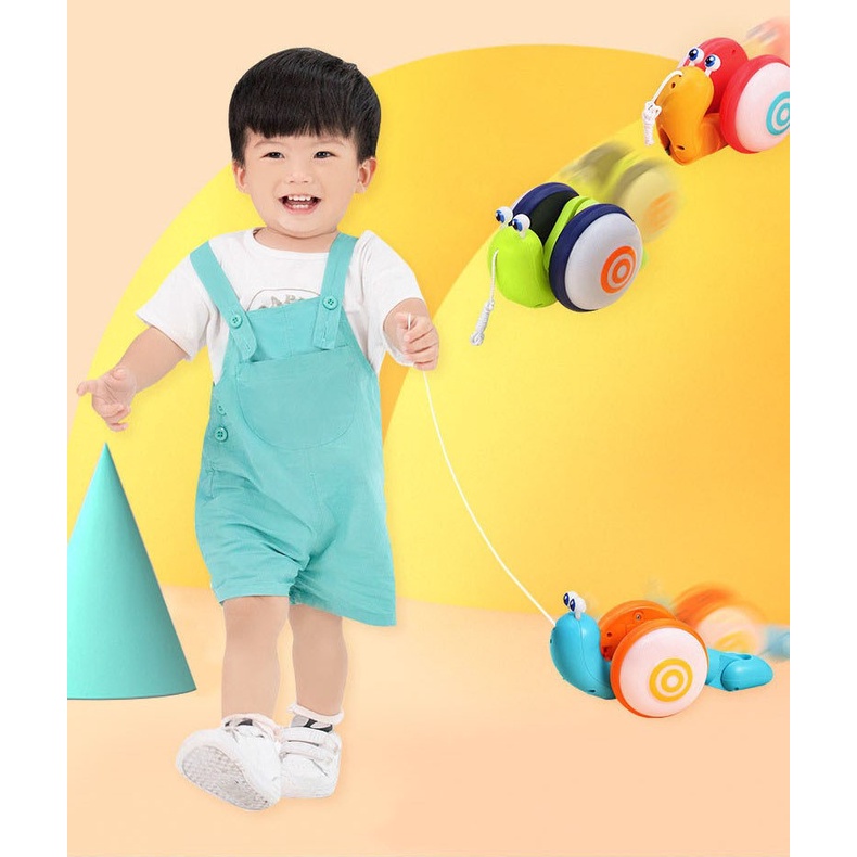 Đồ chơi ốc sên tinh nghịch phát sáng bò,phát nhạc siêu vui nhộn dành cho bé có dây kéo.