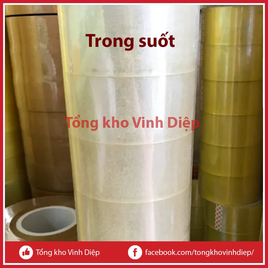 01 cuộn băng dính băng keo 330gr lõi giấy 5ly 5mm đủ 3 màu vàng chanh, trong suốt, nâu