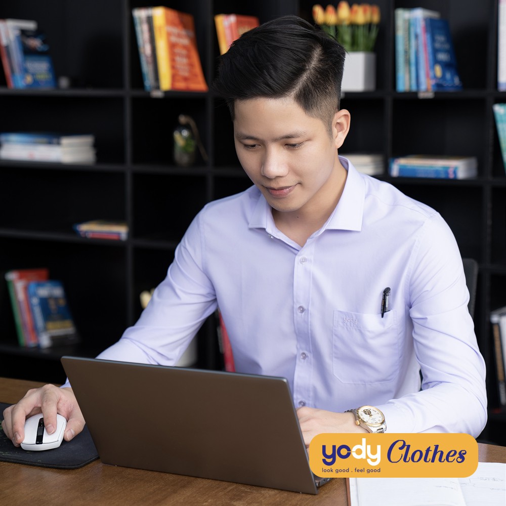 [Mã WABRYD221 giảm 10% đơn 250K] Áo sơ mi nam dài tay YODY có túi chất lụa nến cao cấp dáng ôm slimfit SPM4005 | BigBuy360 - bigbuy360.vn