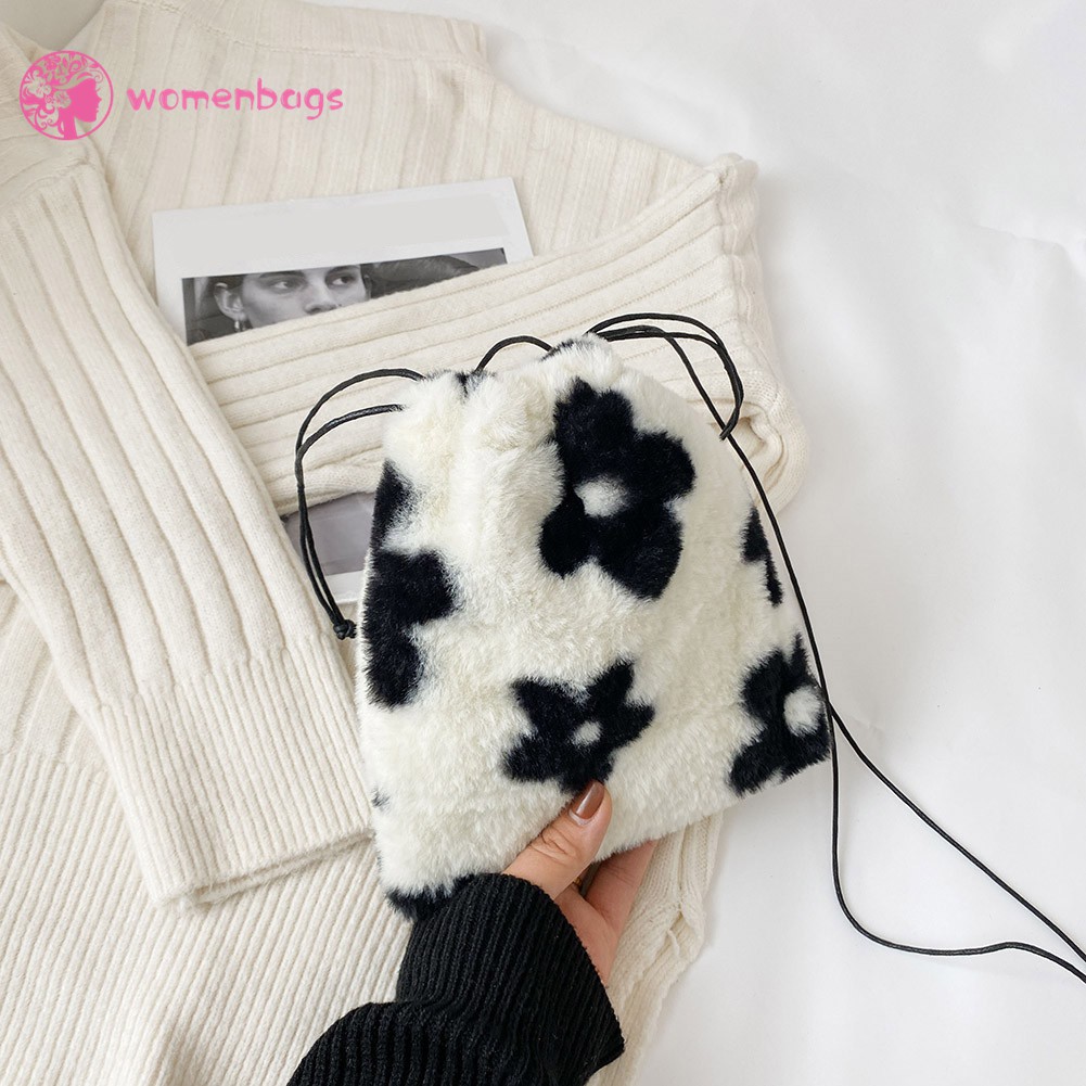 Túi Đeo Chéo Dây Rút Họa Tiết Da Bò/ Da Beo Thời Trang | BigBuy360 - bigbuy360.vn