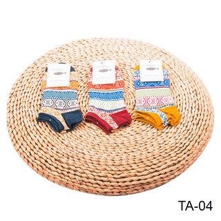 Tất ngắn nữ set 3 đôi họa tiết vintage TA04