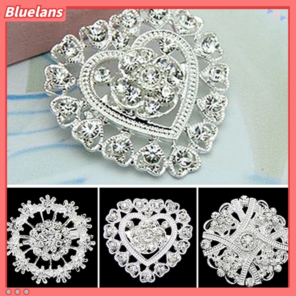 Ghim gài áo hình hoa đính đá xinh xắn