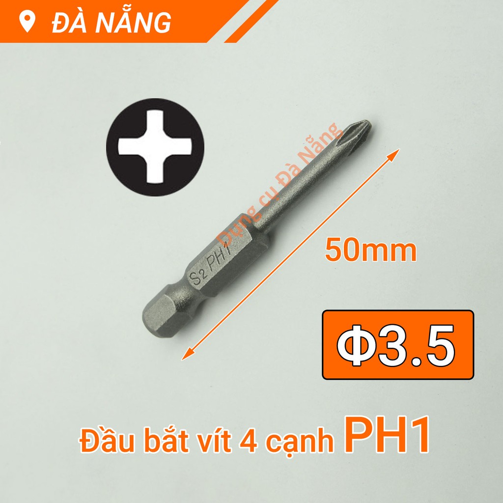 Đầu bắt vít 4 cạnh PH1 chuôi lục