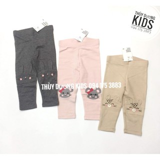 Quần legging nỉ lót bông Hm Auth 3 màu cho bé gái