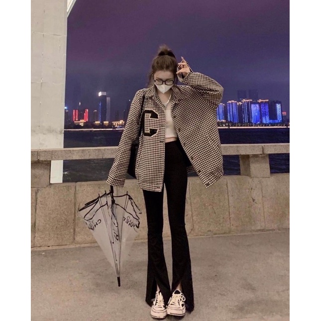 Áo Khoác Jacket Chữ C Unisex [FREESHIP] 🌸 Jacker form rộng tay bồng kiểu hoạ tiết chữ C thêu nổi Ulzzang 🌸 | BigBuy360 - bigbuy360.vn