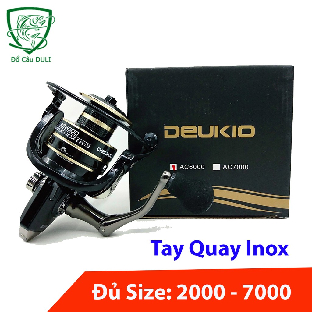 Máy Câu Cá Full Kim Loại Tay Quay Inox Deukio AC 2000 - 7000 chuyên câu lure câu ngâm MC-7