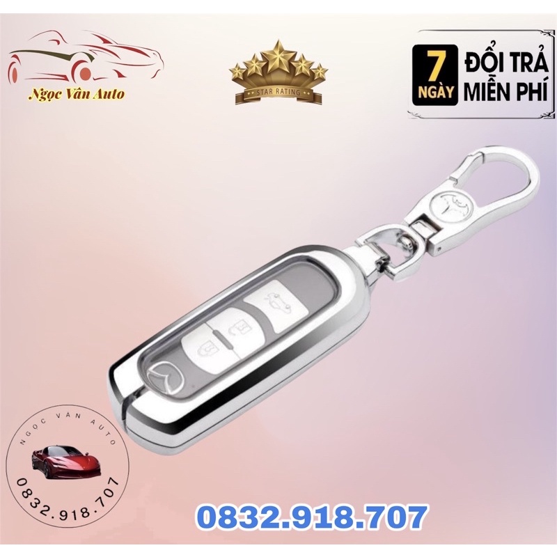 Ốp chìa khóa inox MAZDA 3 - MAZDA 6 - MAZDA CX5 - CX8 mẫu 02