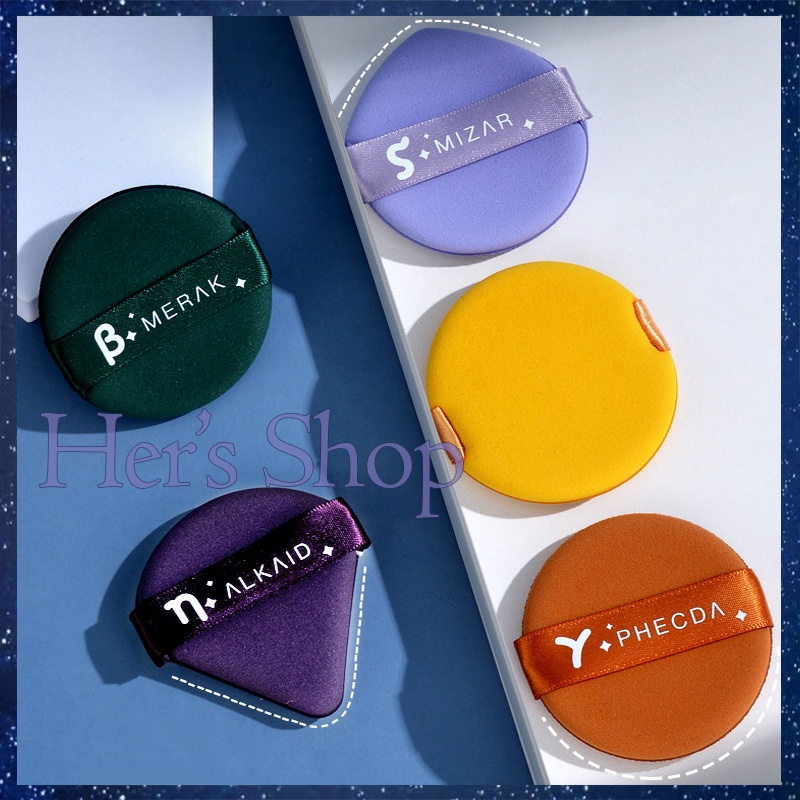 Bông Mút Trang Điểm Hình Tròn Dẹt Tán Kem Nền Phấn Nước BB Air Cushion - Phấn Phủ Trang Điểm Powder Puff