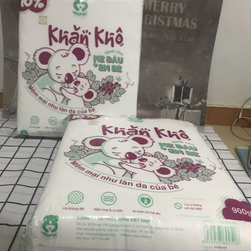 HÀNG CHÍNH HÃNG Khăn khô đa năng Mipbi 600gram,900gr an toàn cho bé MỀM MIN NHƯ LÀN DA EM BÉ