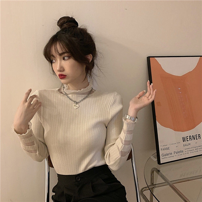 Áo Sweater Cổ Lọ Màu Đen Phong Cách Hàn Quốc Thời Trang Mùa Đông 2022