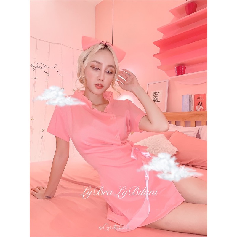 cosplay y tá hồng kèm mũ