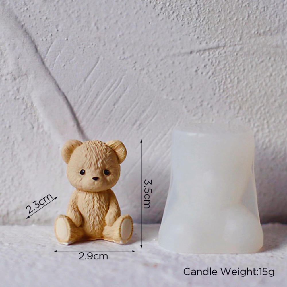 Khuôn Silicone Hình Gấu Bông 3D Làm Nến Thơm