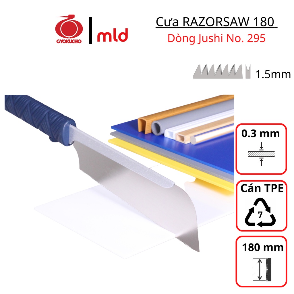 Cưa cầm tay, Nhật Bản, GYOKUCHO, 18mm - Jushi for Dovetail, No: RZ295 [MADE IN JAPAN]