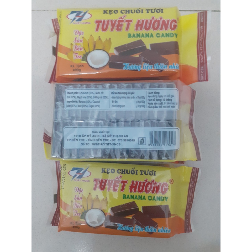 KẸO CHUỐI TƯƠI TUYẾT HƯƠNG 400GR