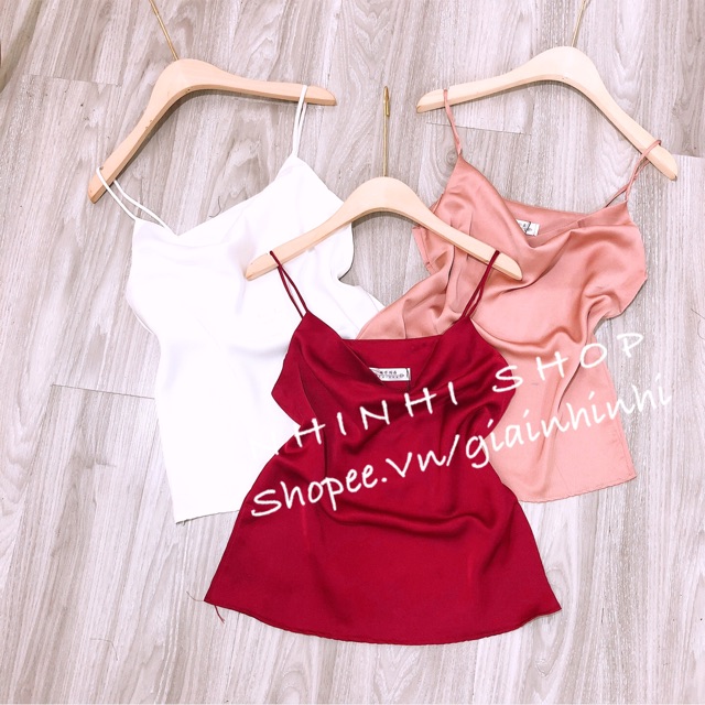 [ Mã WASTRUN4 giảm 10% tối đa 30K đơn 99K] Áo hai dây lụa cổ đổ siêu sang, Áo kiểu cổ đổ trễ ngực CS1501 - NhiNhiShop | BigBuy360 - bigbuy360.vn