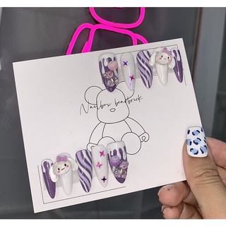Nailbox thiết kế- mẫu dễ thương kèm charm thỏ và kẹo