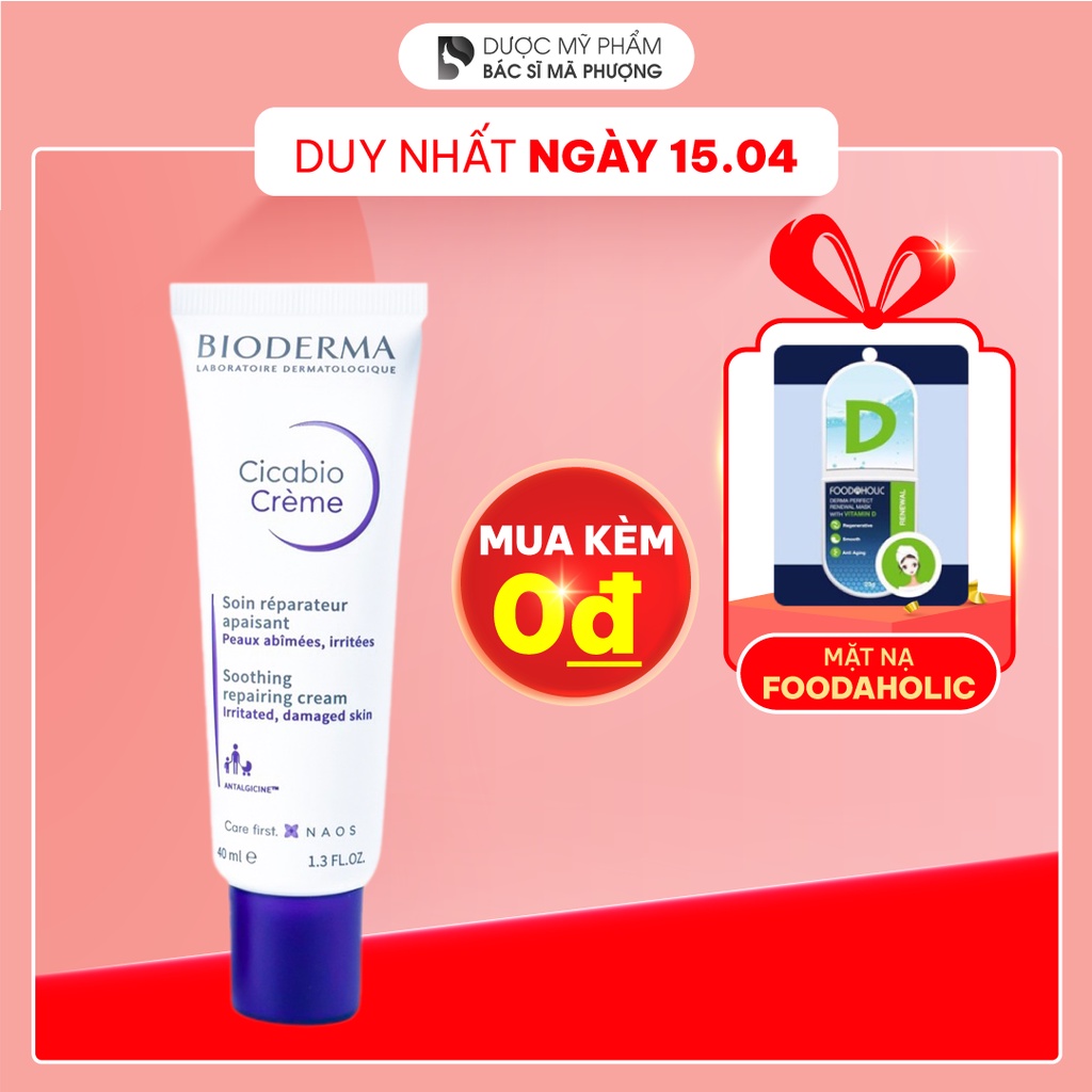 [CHÍNH HÃNG] Kem dưỡng phục hồi da Bioderma Cicabio Cream