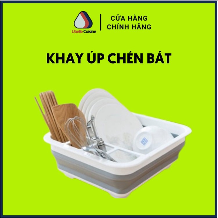 Khay Úp Chén Bát, Khay Úp Bát Đũa Thông Minh Gập Gọn, Kệ Để Chén Đũa Có Khe Thoát Nước Thông Minh