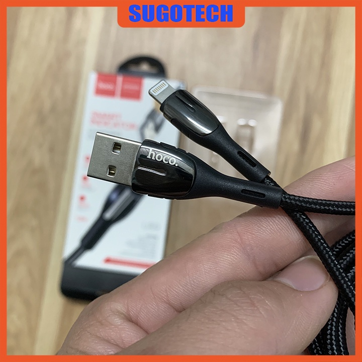Cáp sạc nhanh có đèn báo 2.4A Hoco U89 cổng lightning cho iphone