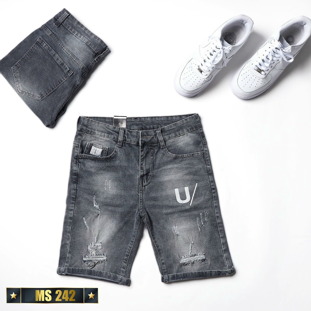 Quần sọt jean nam co giãn, Quần lửng nam đẹp, Quần ngố nam màu xanh thời trang cao cấp nam MuradFashion MS206