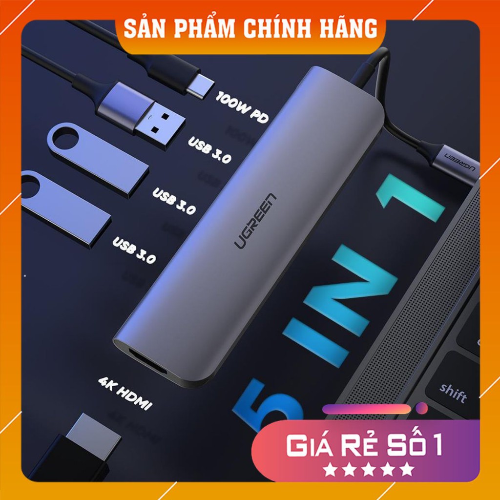 Cáp USB Type-C Sang HDMI/ Hub USB 3.0 Ugreen 50209 Chính Hãng