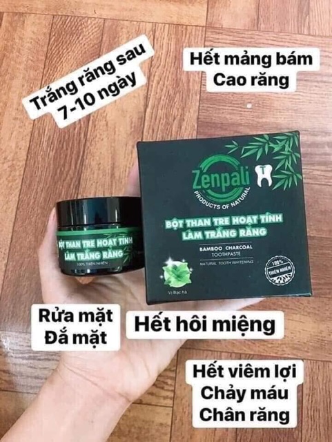 Bột than tre hoạt tính làm trắng răng zenpali