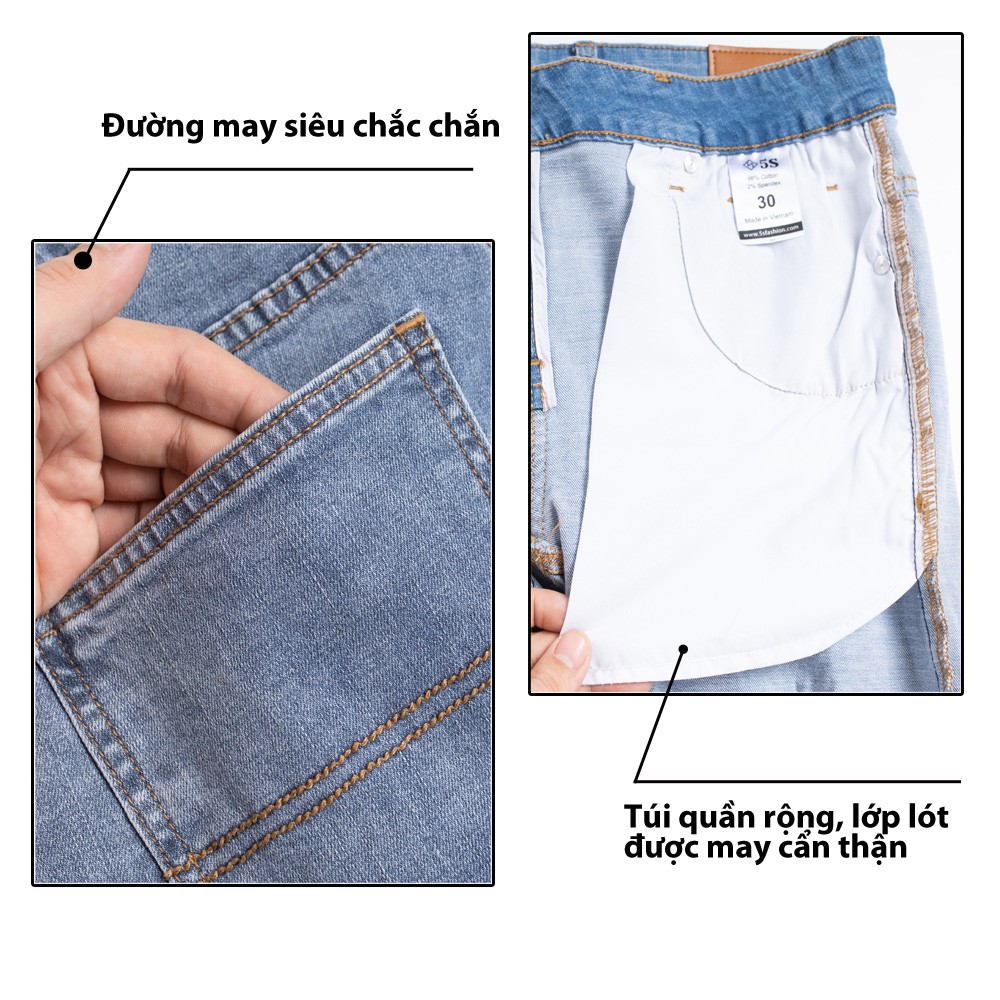 Quần Short Jean Nam 5S (2 mẫu) Chất Cotton Cao Cấp Mỏng Nhẹ, Co Giãn Tốt, Thiết Kế Trẻ Trung. | BigBuy360 - bigbuy360.vn