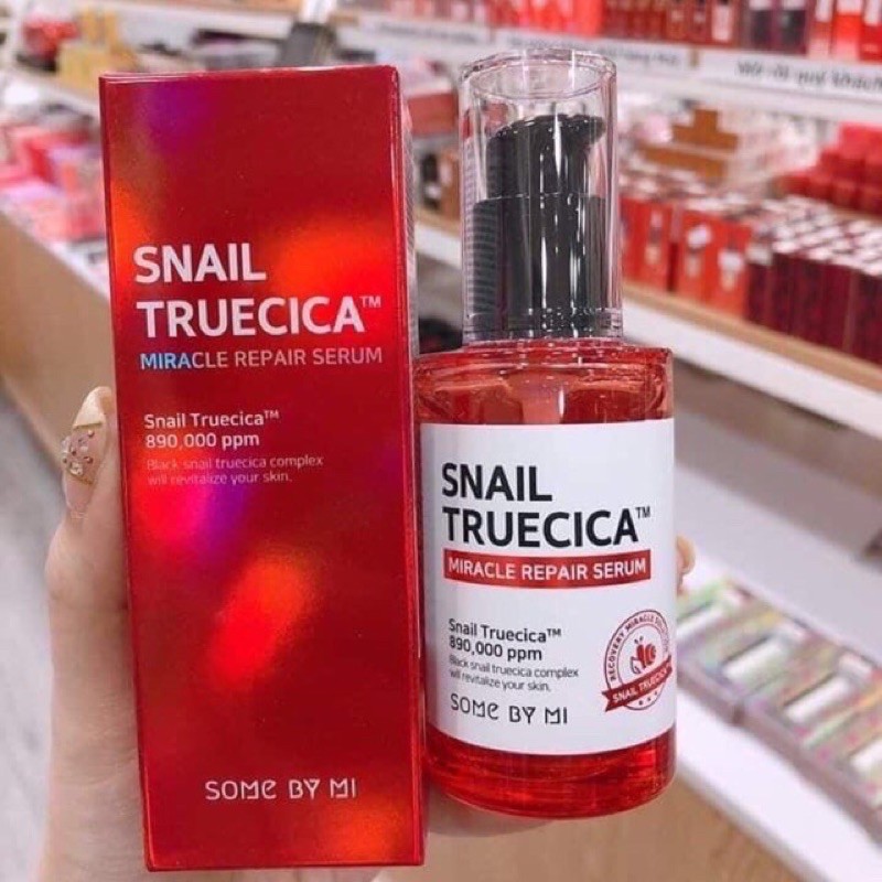 [ CHUẨN AUTH] Tinh chất ốc sên đen trị sẹo lõm - sẹo mụn Some By Mi Snail Truecica Miracle Serum