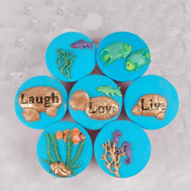 Khuôn silicon 4D Cá, rêu