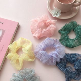 🌷CỘT TÓC SCRUNCHIE HỌA TIẾT CARO TRONG SIÊU XING🌷