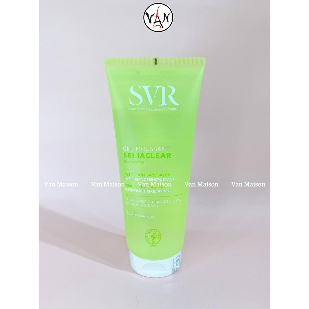 Gel rửa mặt svr không chứa xà phòng cho da dầu sebiaclear gel moussant 55ml 200ml 400ml