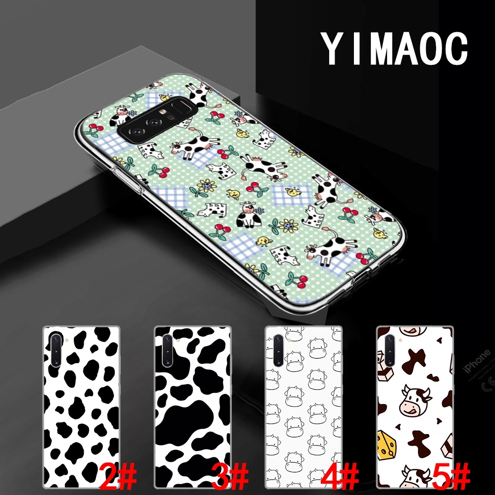 Ốp điện thoại TPU mềm trong suốt 56A bò sữa cho Samsung Note 8 9 10 Plus Lite S20 Ultra J6 Prime J8