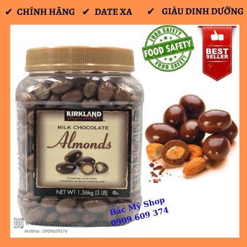Chocolate Sữa Bọc Hạnh Nhân Kirkland 1.36kg