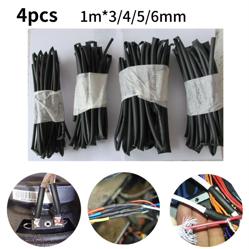 Urlwall Cuộn Dây Cáp Ống Cứng Cách Nhiệt 3mm 4mm 5mm 6mm 6mm 5mm 6mm 10 / 12 1m Màu Đen 1 / 1.5 / 2 / 2.5 / 3 / 1.5Mm