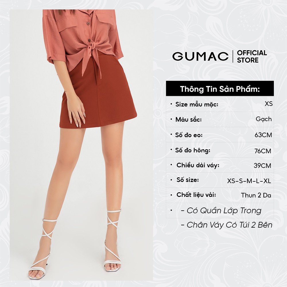 Chân váy nữ dáng A cơ bản GUMAC VB407 | BigBuy360 - bigbuy360.vn