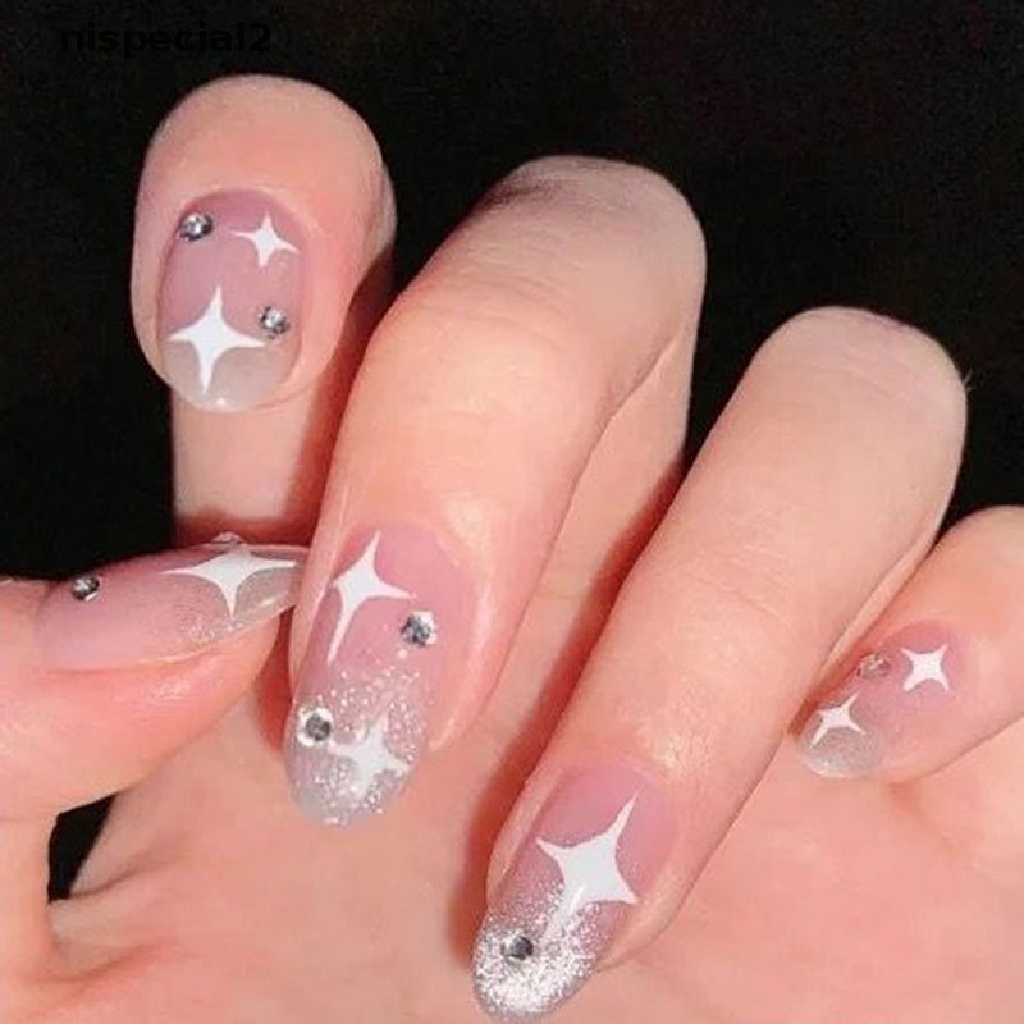 (Hàng Mới Về) Hình Dán Móng Tay 3D Nhiều Màu Sắc Lựa Chọn Màu Trắng / Đỏ / Đen