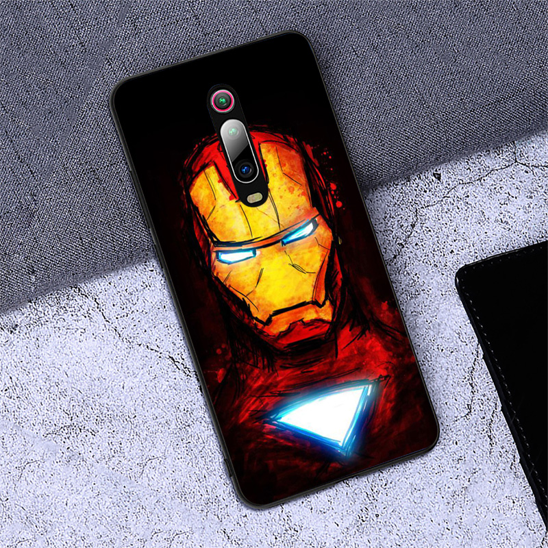 Ốp Điện Thoại Silicon Mềm Hình Iron Man Batman Captain America Xa101 Cho Redmi Note 5 6 7 8 9 Pro Max 8t 9s